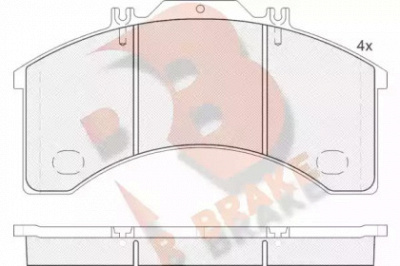 R BRAKE rb1043 -  Комплект тормозных колодок, дисковый тормоз